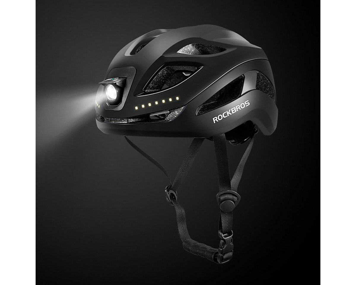 ROCKBROS Fahrradhelm ZK-077, Helm mit integrierter Rundum LED Beleuchtung