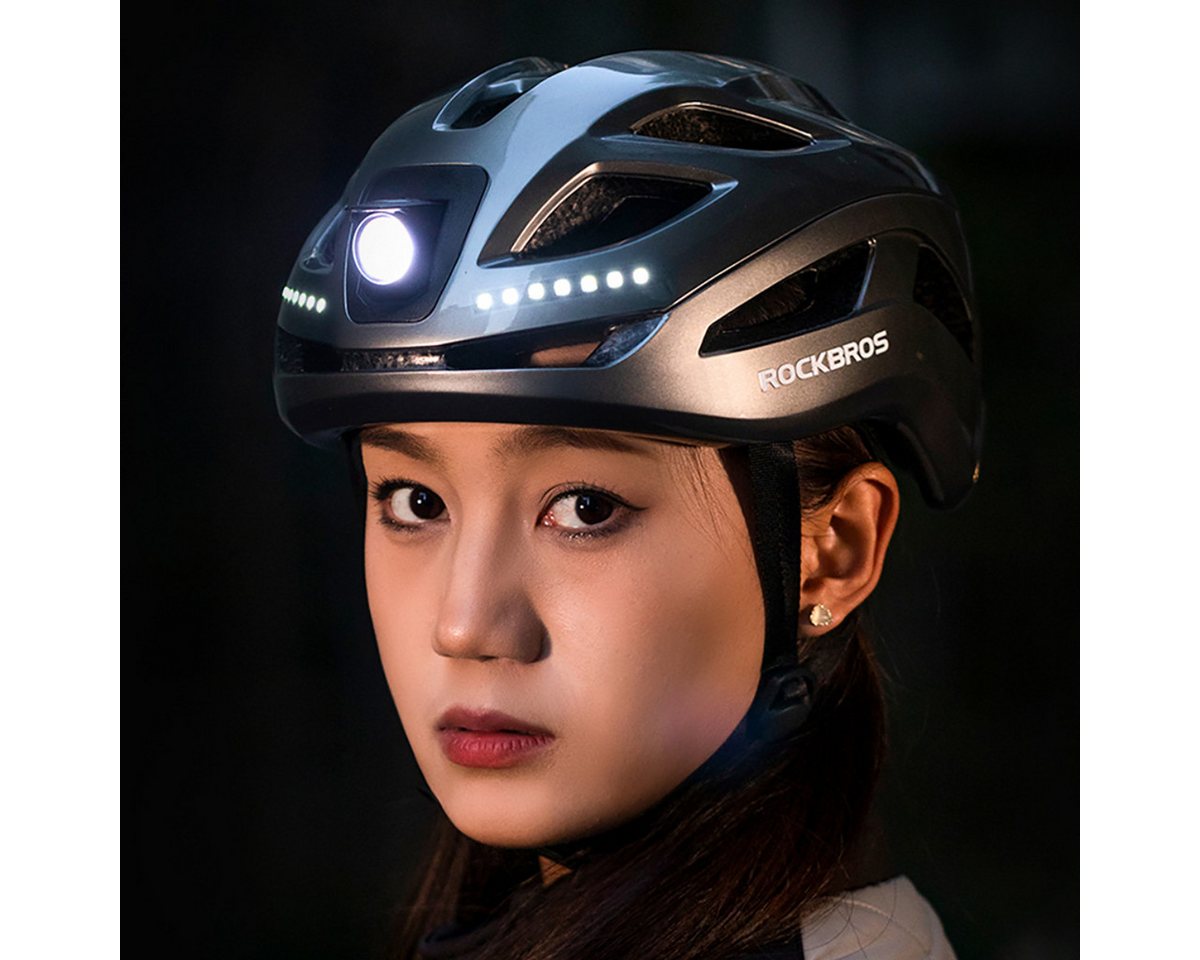 ROCKBROS Fahrradhelm ZK-077, Helm mit integrierter Rundum LED Beleuchtung Bild 5