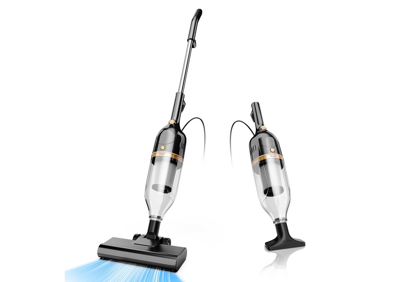INSE Bodenstaubsauger Kabelgebundener Stabstaubsauger,5 Meter Stromkabel, 600 W, beutellos, Leichtgewicht,kabelgebunden,600W Hochleistungsmotor
