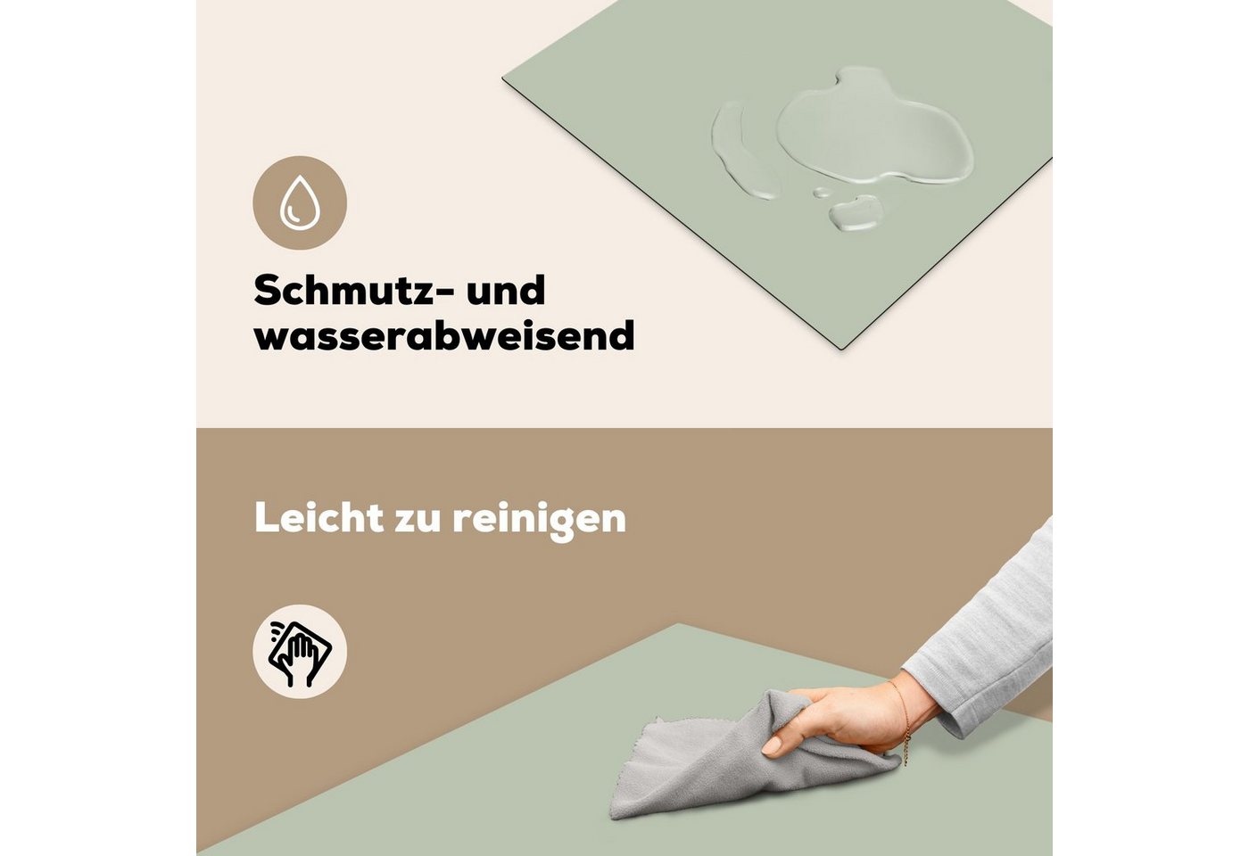 MuchoWow Herd-Abdeckplatte Mintgrün - Unifarben, Vinyl, (1 tlg), Cerankochfeld Abdeckung, Herd Abdeckplatten Vinyl, 58.3x51.3 cm Bild 2