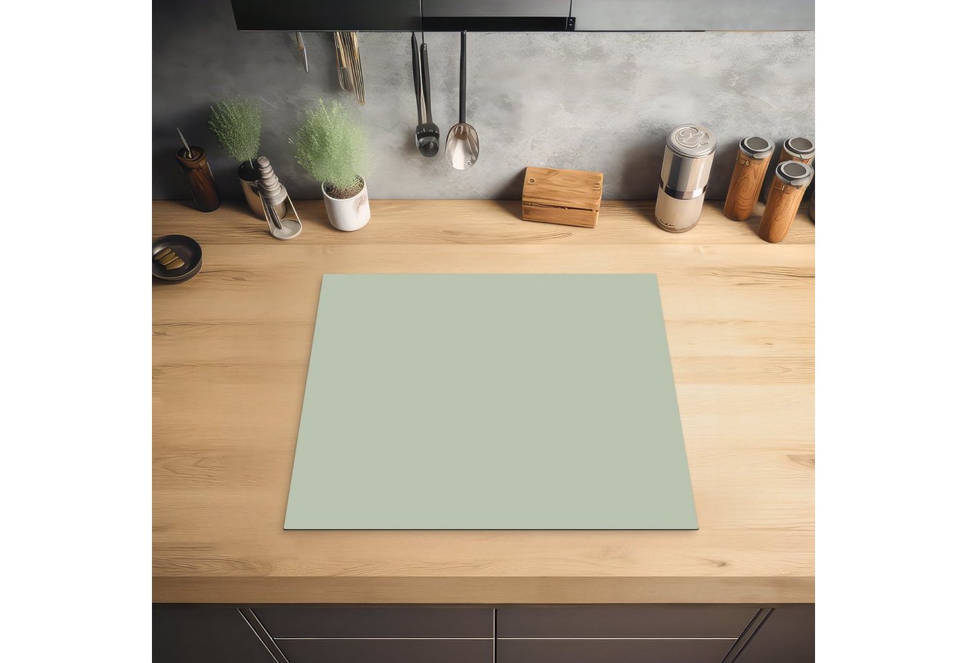 MuchoWow Herd-Abdeckplatte Mintgrün - Unifarben, Vinyl, (1 tlg), Cerankochfeld Abdeckung, Herd Abdeckplatten Vinyl, 58.3x51.3 cm Bild 4