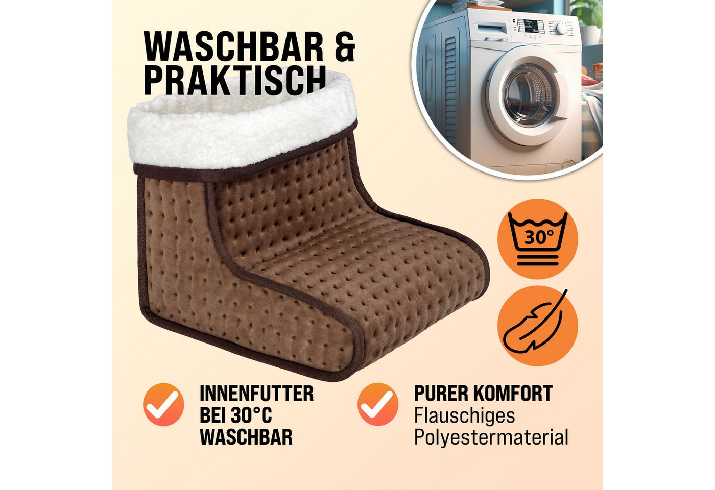 monzana Elektrofußwärmer Elektrofußwärmer, 1-tlg., elektrischer Fußwärmer 6 Heizstufen 90min Timer Größe 47 Fußheizung Bild 2