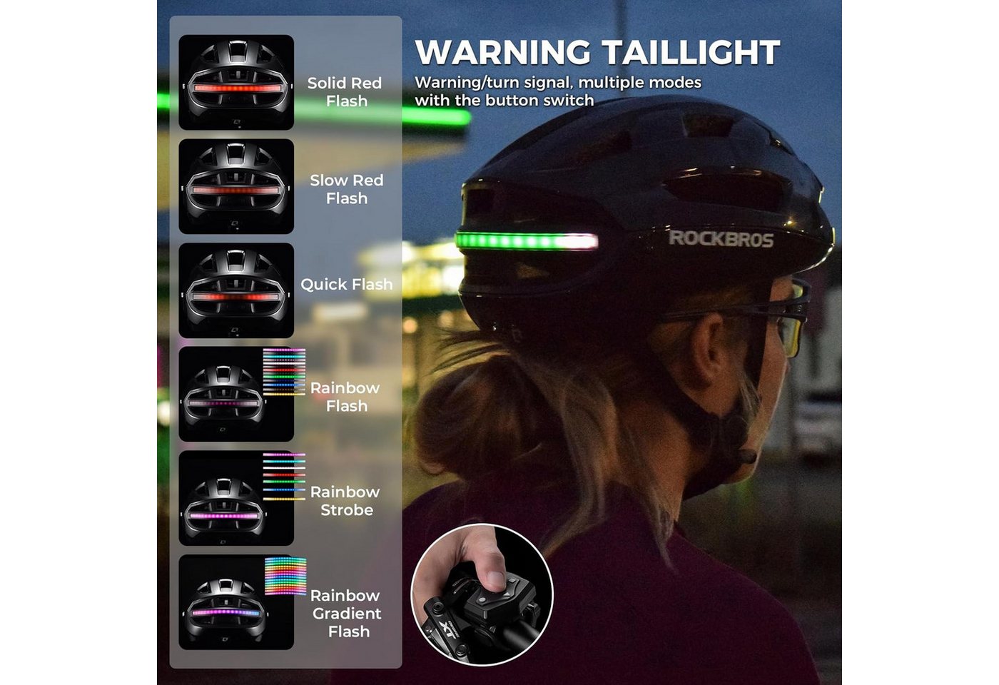 ROCKBROS Fahrradhelm Intelligenter Fahrradhelm mit LED-Licht und Fernbedienung Bild 2
