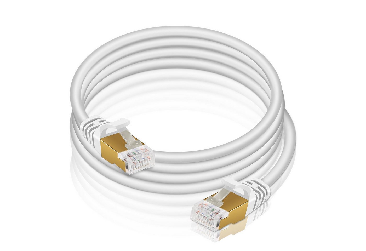 VERCO Cat 7 Netzwerkkabel rundes LAN-Kabel, RJ-45 (Ethernet), (500 cm), 10 / 100 / 1000 Mbits Geschwindigkeit bis 1 Gbits S/FTP Patchkabel
