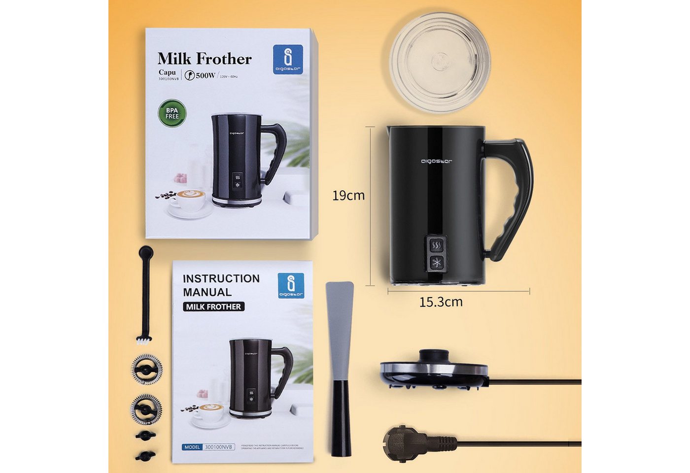 Aigostar Filterkaffeemaschine Kaffeemaschine mit Thermobecher 420ml, Abnehmbarer Filter, 750W, Mit 24h-Timer, LCD-Anzeige, AutoClean-Funktion Bild 4