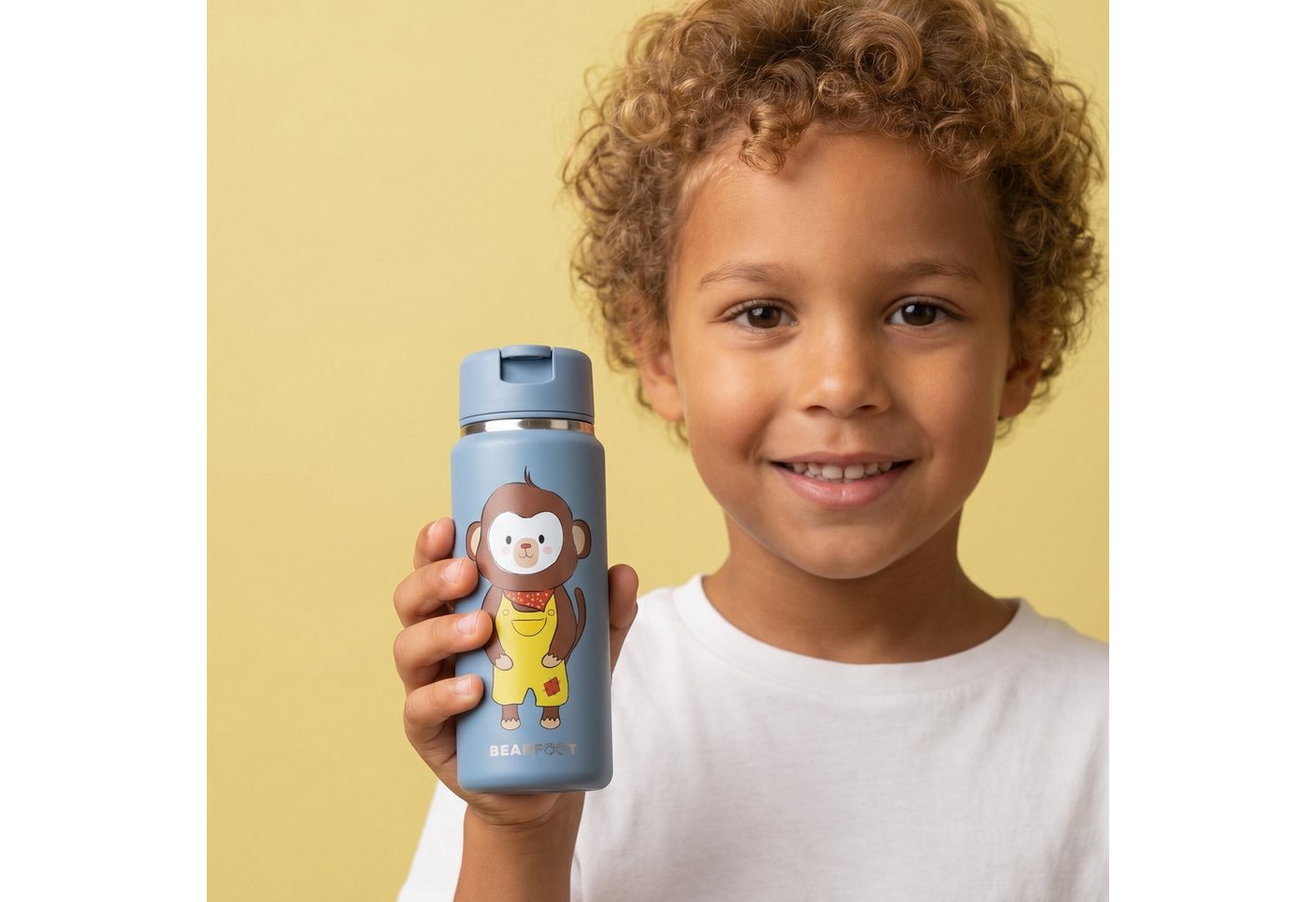 BEARFOOT Trinkflasche TINY Thermo Kinder Trinkflasche Edelstahl - Affe, Thermosflasche, auslaufsicher, Edelstahl, Kinderflasche, BPA-frei Bild 2