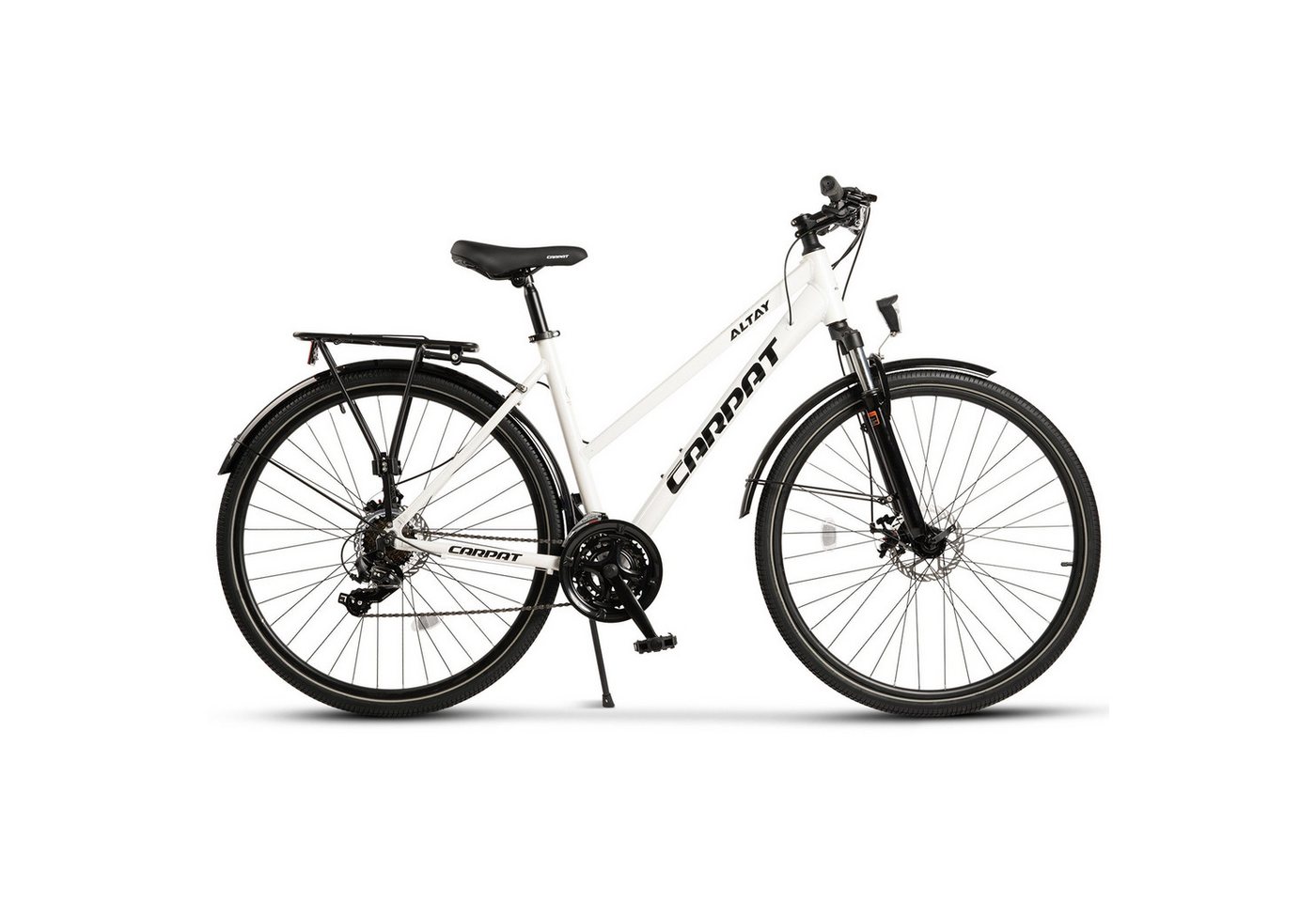 CARPAT SPORT Trekkingrad 28 Zoll Trekking Bike City Fahrrad für Damen Herren, 21 Gang Shimano, Kettenschaltung, (Aluminium Rahmen, Mechanische Scheibenbremse), City Commuter Citybike Fahrrad Bild 2