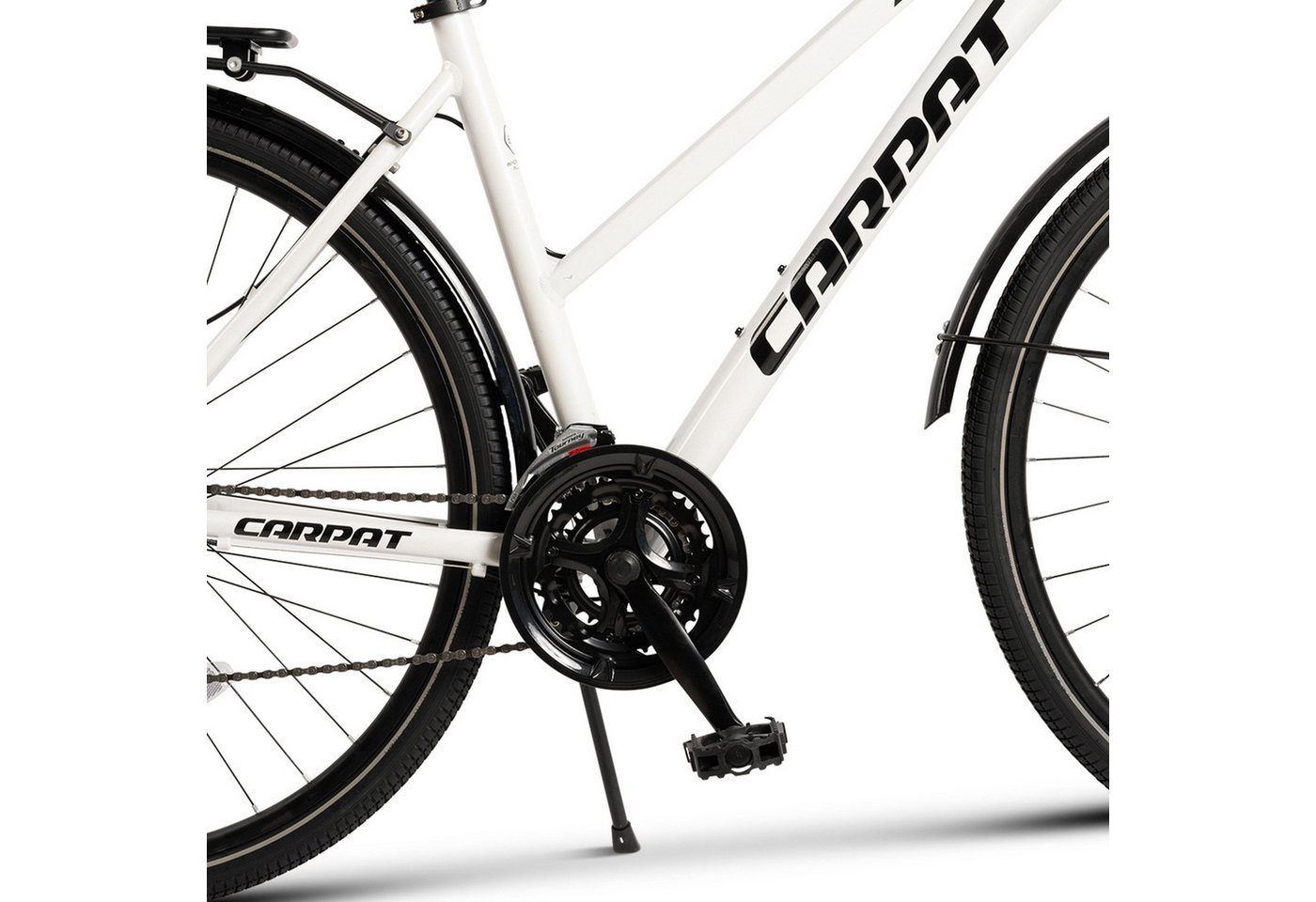 CARPAT SPORT Trekkingrad 28 Zoll Trekking Bike City Fahrrad für Damen Herren, 21 Gang Shimano, Kettenschaltung, (Aluminium Rahmen, Mechanische Scheibenbremse), City Commuter Citybike Fahrrad Bild 5