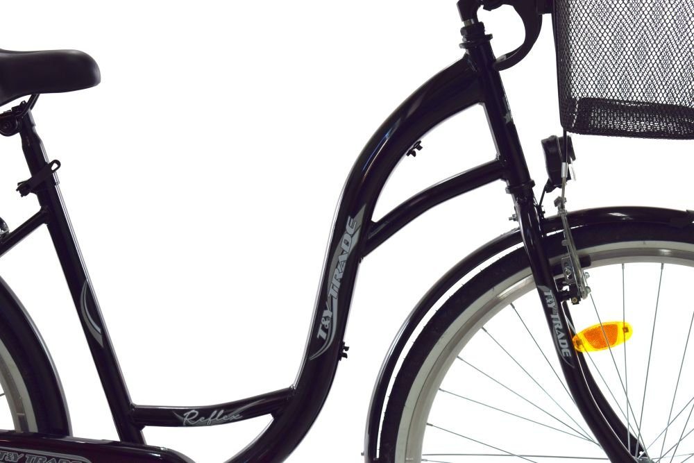 T&Y Trade Cityrad 28 Zoll Damen Mädchen City Fahrrad Bike Rad Cityrad Reflex Schwarz 1 G, 1 Gang, Rücktritt, Gepäckträger, Licht, Seitenständer, Korb