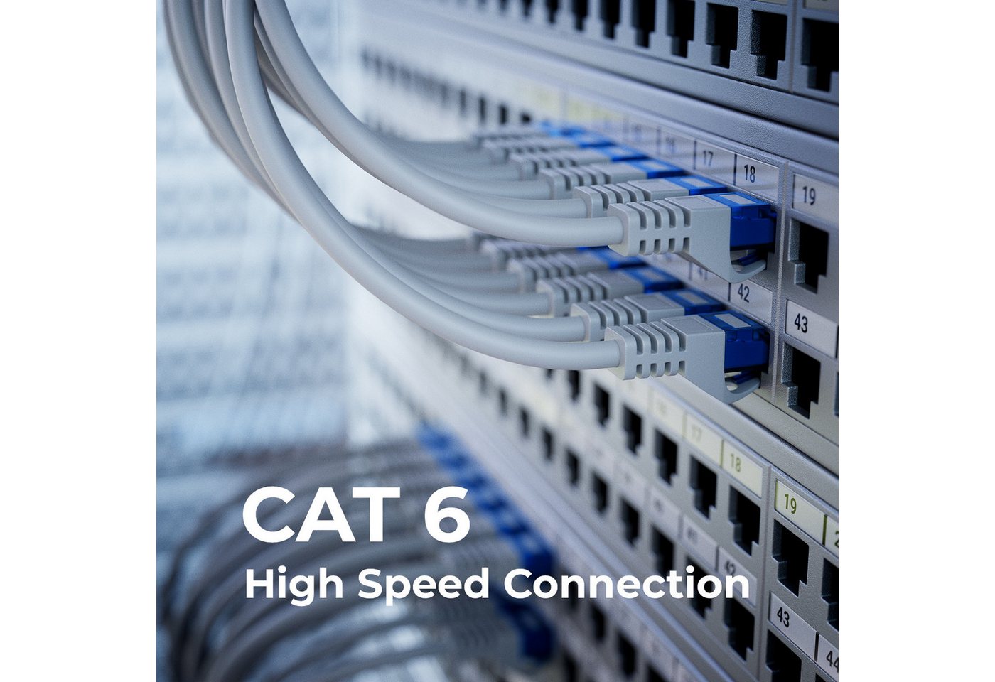 deleyCON deleyCON 30m CAT6 Patchkabel Netzwerkkabel Ethernet LAN DSL Kabel Grau LAN-Kabel Bild 5