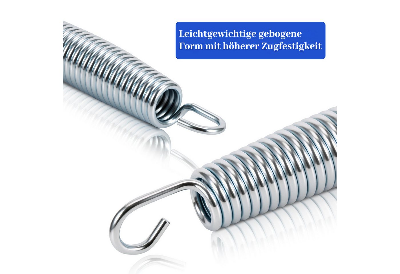 BlingBin Trampolinsprungfeder 35 Stück verzinkte Stahl-Ersatzfedern für Trampoline,robustes Federset (35er Set, 35 St., Gesamtlänge 14 cm, Federlänge 9,3 cm Stahldrahtdurchmesser 3,2 mm), Trampolinzubehör für alle gängigen Gartentrampoline zum Springen