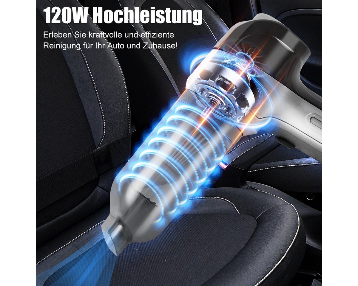 KNKA Akku-Handstaubsauger 3 in 1 Auto-Staubsauger,9000pa USB aufladbar Tragbar Mini Staubsauger, 120 W, kabellos, mit HEPA-Filter, für Büro Genutzt, Haus, Küche, Tierhaare Bild 3