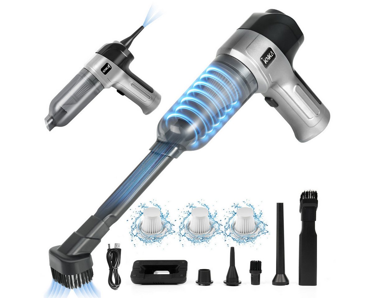 KNKA Akku-Handstaubsauger 3 in 1 Auto-Staubsauger,9000pa USB aufladbar Tragbar Mini Staubsauger, 120 W, kabellos, mit HEPA-Filter, für Büro Genutzt, Haus, Küche, Tierhaare Bild 4