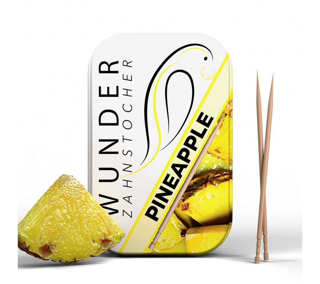 Wunder Zahnstocher Mundpflegecenter Wunder Zahnstocher mit Geschmack - Metalldose - Ananas, frischer Atem - Alternative zu Kaugummi - Zuckerfrei & kalorienfrei Bild 5