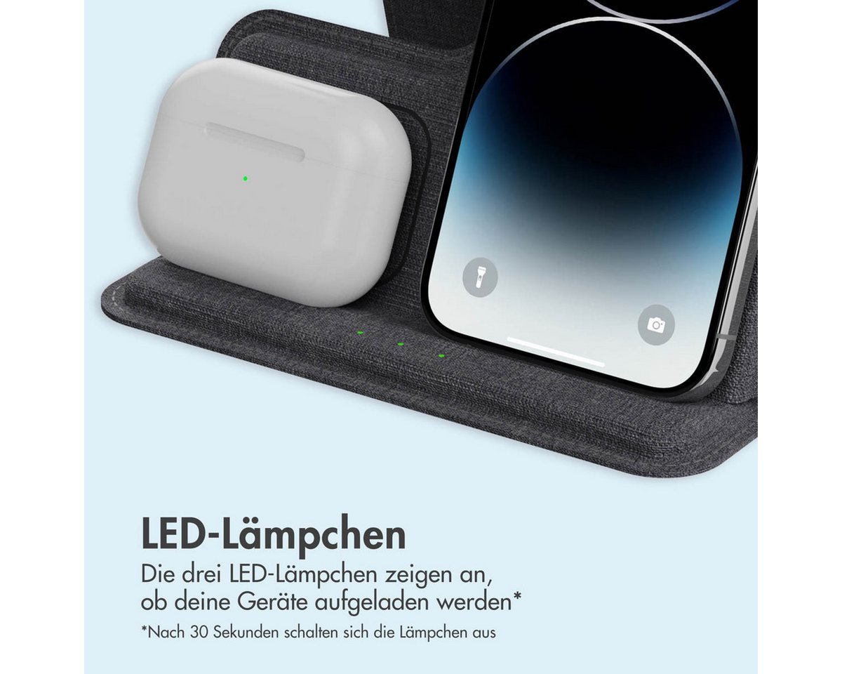 imoshion imoshion 3-in-1 Faltbares kabelloses Ladegerät Apple - iPhone / AirPod Wireless Charger (1-tlg) Bild 3