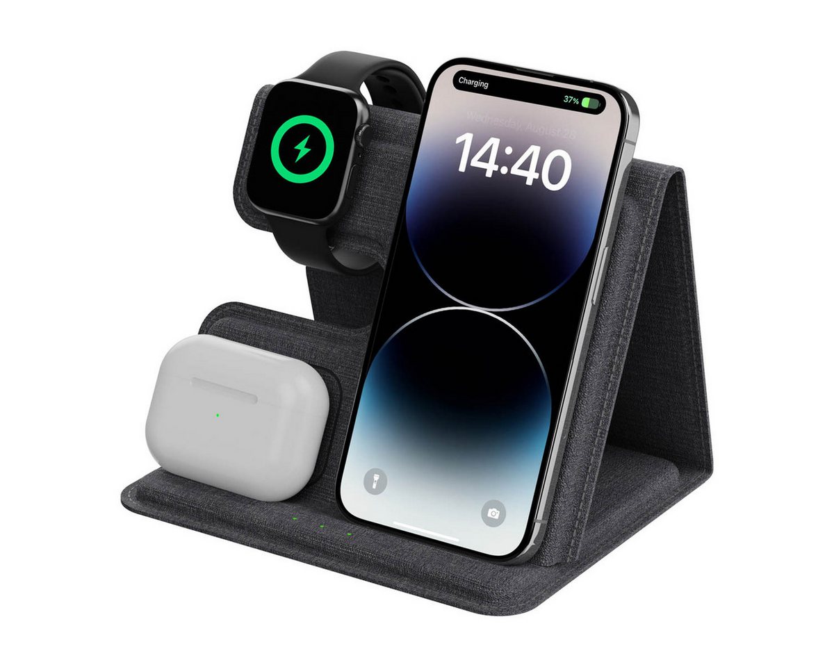 imoshion imoshion 3-in-1 Faltbares kabelloses Ladegerät Apple - iPhone / AirPod Wireless Charger (1-tlg) Bild 4
