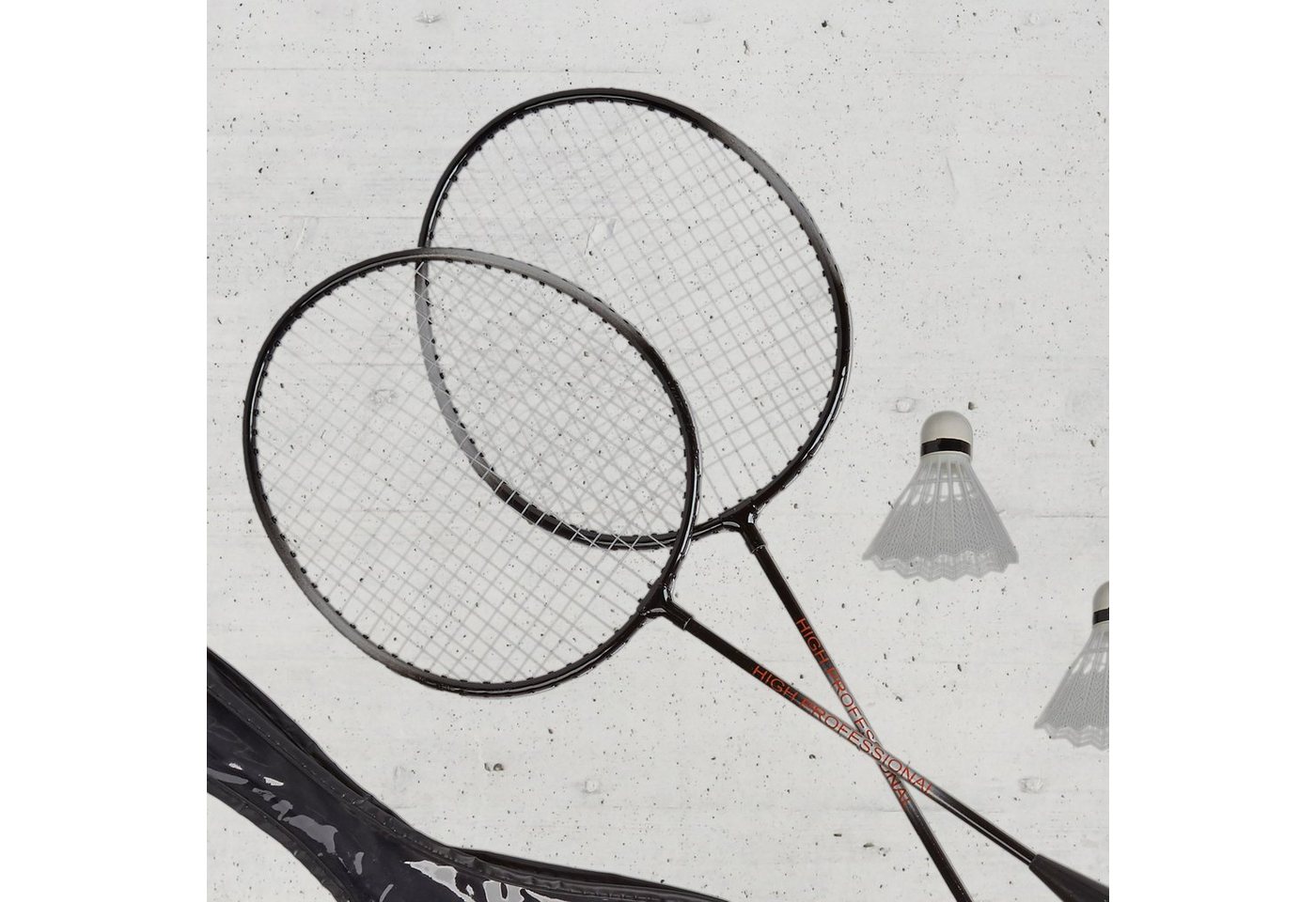 relaxdays Badmintonschläger 2 x Badmintonset mit Tasche, (5-tlg) Bild 2