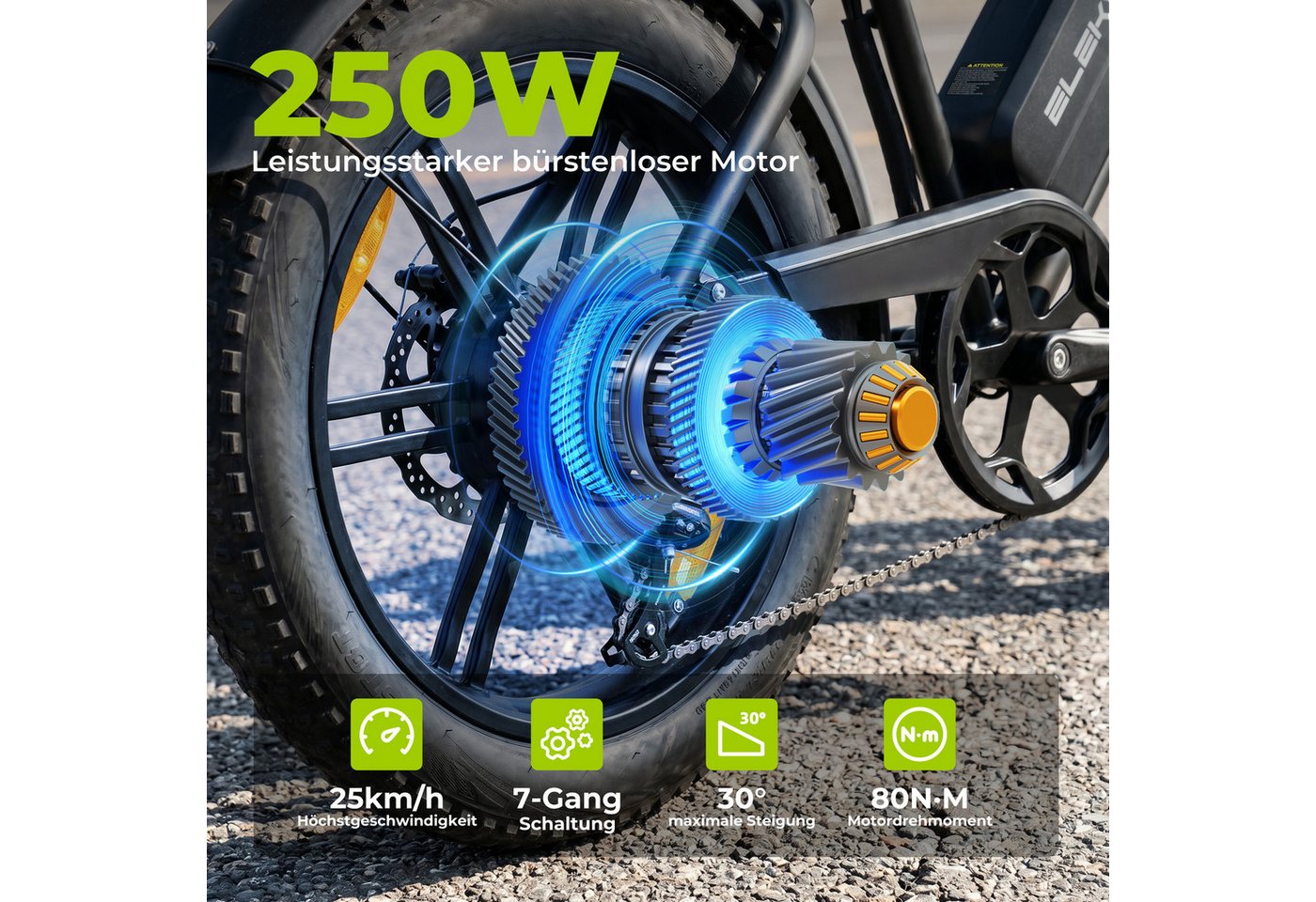 Vankel E-Bike Cityrad E6-3.0 Elektrofahrrad 20” x 4 Damen u. Herren Pedelec 720Wh Max.108KM, Heckmotor, 720 Wh, Pedelec, Elektrofahrrad E-Mountainbike für Erwachsene, E-bikes