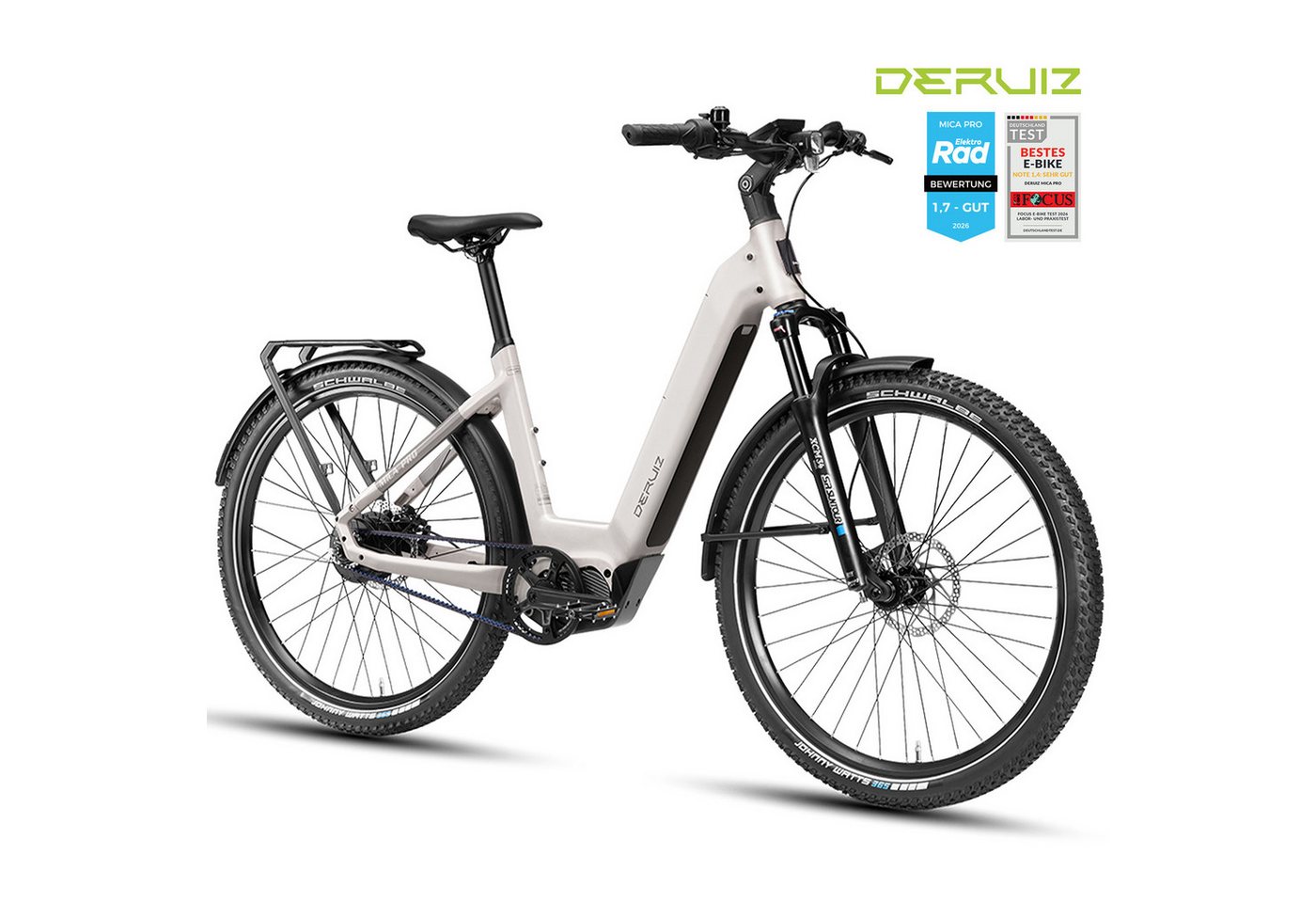 DERUIZ E-Bike Mountainbike 28 Zoll Mica Pro, 110 Nm, bis zu 180 km, 180 kg Gesamtgewicht, Nabenschaltung, Mittelmotor, 720 Wh, (Trittfrequenz- und Drehmomentsensor, Lockout-Federgabel, Tiefeinsteiger), Gates CDX, ENVIOLO stufenlos, 100-mm-Federgabel, App-Navigation Bild 5