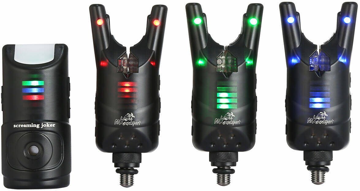 MK Angelsport elektronischer Bissanzeiger MK 3+1 Funkbissanzeiger Set Screaming Joker, (3 Funkbissanzeiger plus 1 Receiver. Mit passender Transporttasche) Bild 4