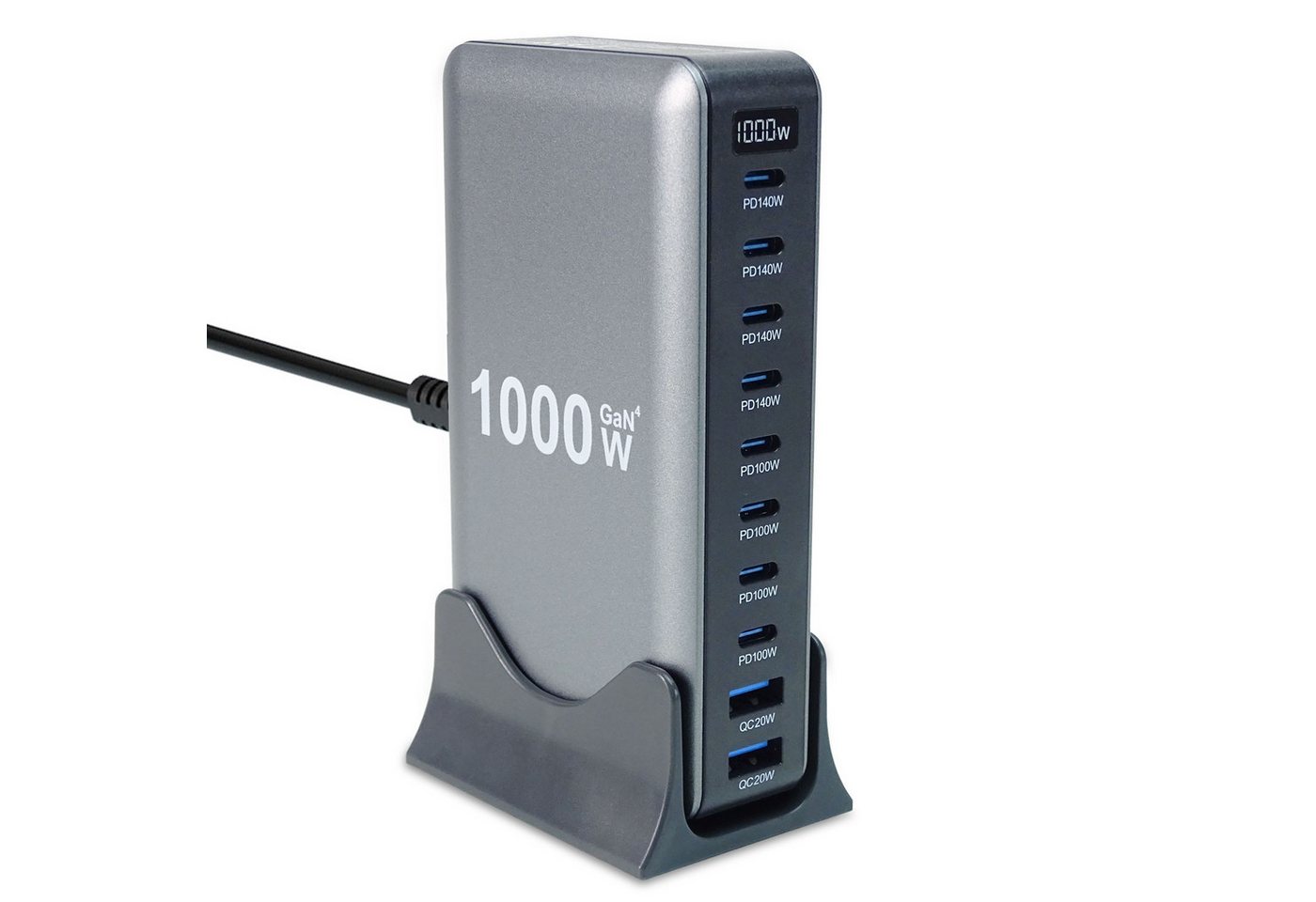 keepdrum keepdrum USB-Schnell-Ladestation GaN10 10 Anschlüsse Ladestation (Desktop-Ladestation, Fast-Charger, Leistungsstarke USB-Ladestation für 10 Geräte) Bild 2