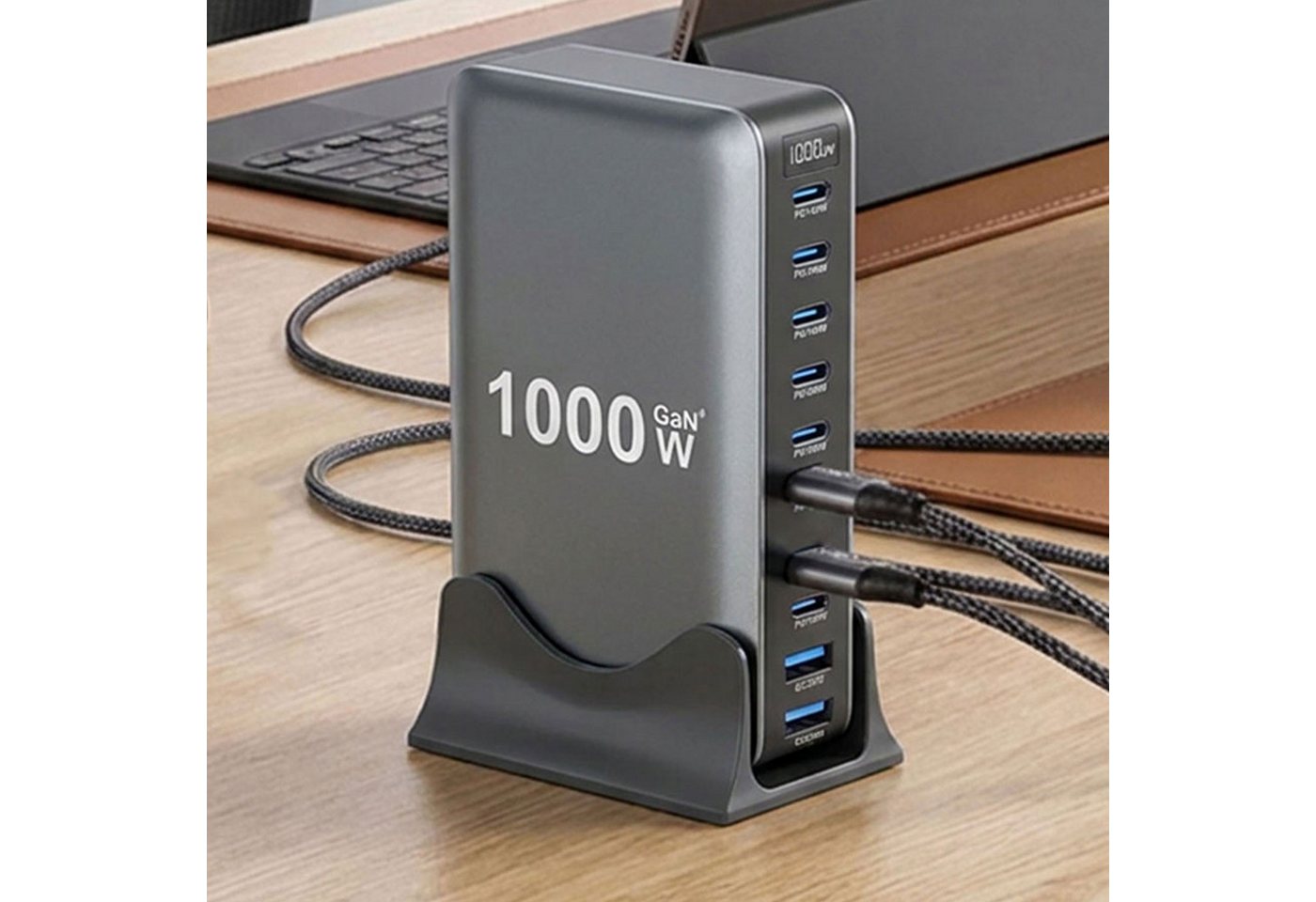keepdrum keepdrum USB-Schnell-Ladestation GaN10 10 Anschlüsse Ladestation (Desktop-Ladestation, Fast-Charger, Leistungsstarke USB-Ladestation für 10 Geräte) Bild 3
