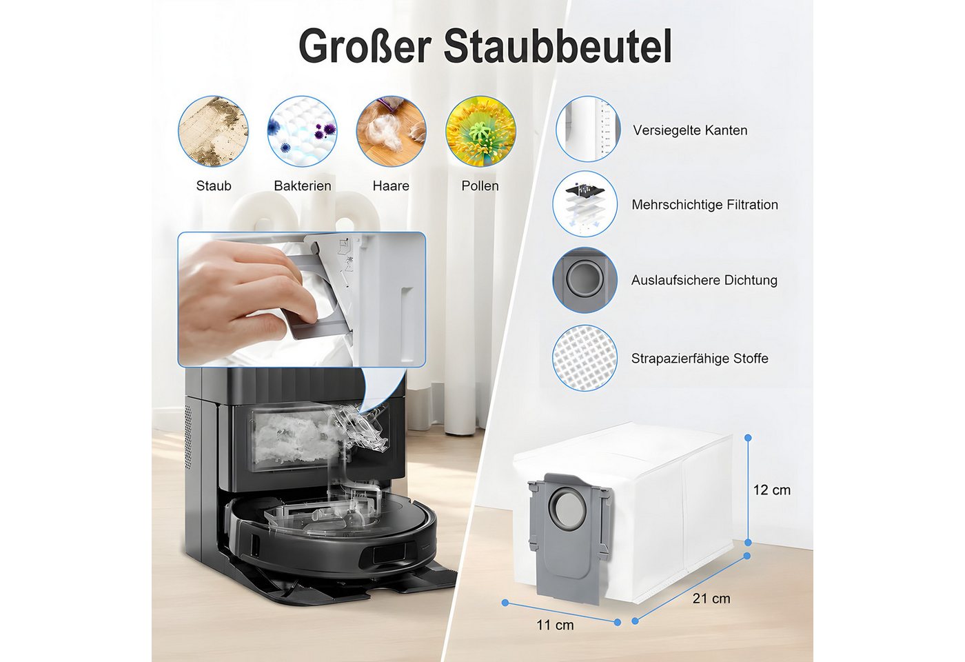 SURFOU Staubsaugerdüsen-Set 24 Stück Zubehör für Roborock QV 35A / QV 35S/Qrevo S Pro, (QR598 Saugroboter) Bild 2