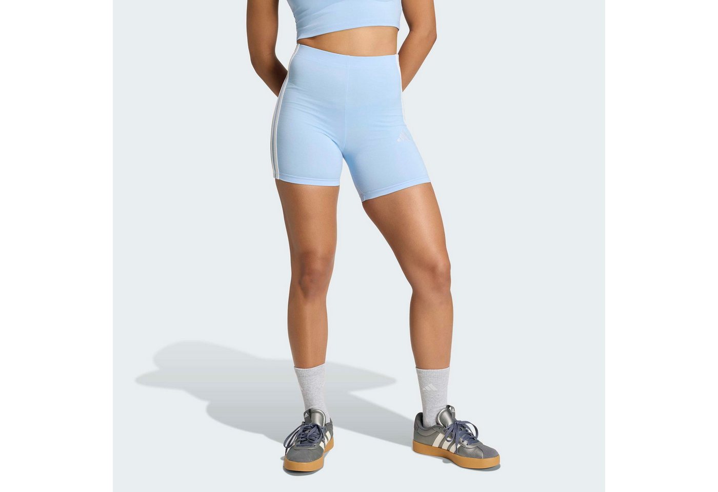 adidas Sportswear Trainingstights W 3S SJ BK SHO kurze Leggings, mittelhoher Bund, flacher, elastischer Bund