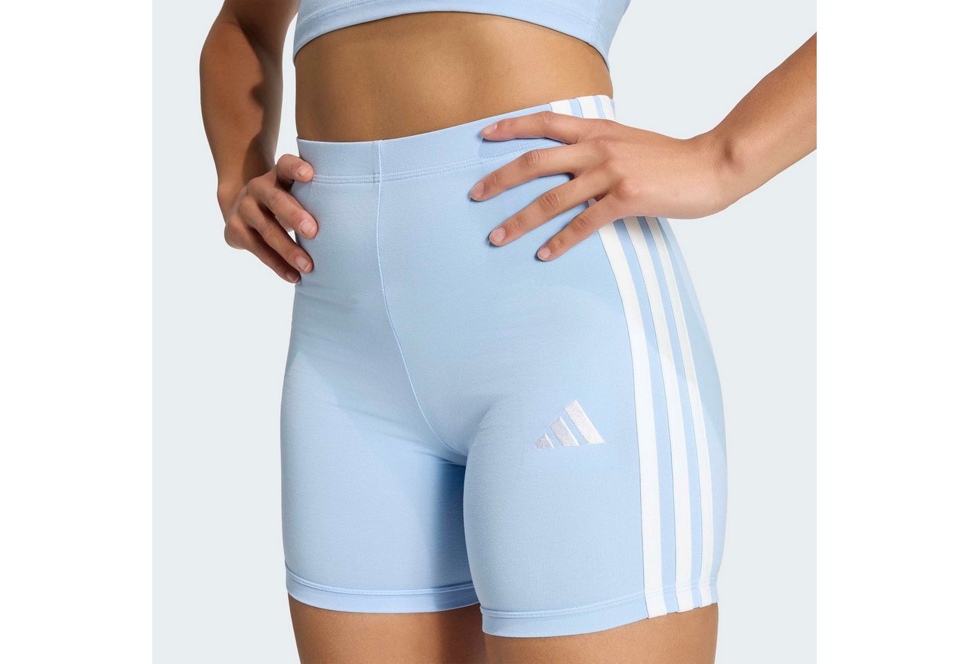 adidas Sportswear Trainingstights W 3S SJ BK SHO kurze Leggings, mittelhoher Bund, flacher, elastischer Bund Bild 4