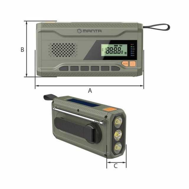 Manta Portable Emergency Radio - FM - Mono - Grün