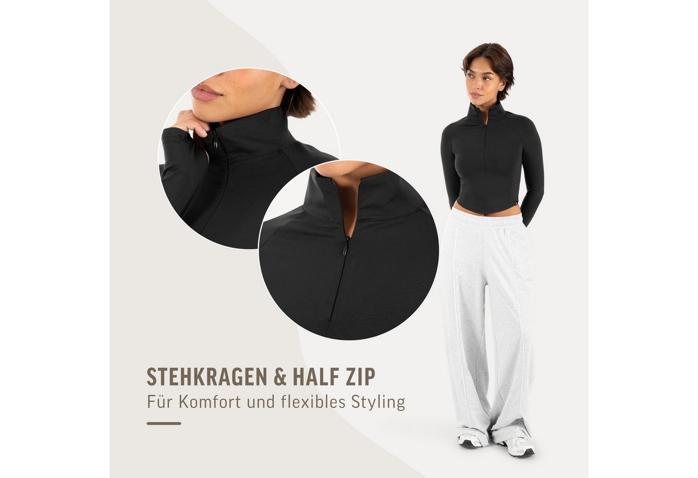 Smilodox Trainingsjacke Nuvolis Sportjacke Damen, atmungsaktive Jacke für Gym & Freizeit Slim Fit, Stehkragen, elastisch, sportlich, funktional Bild 3