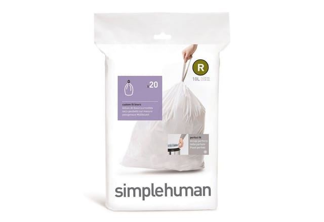 Simplehuman Code R maßgeschneiderte Müllbeutel, Packung mit 20, weiß