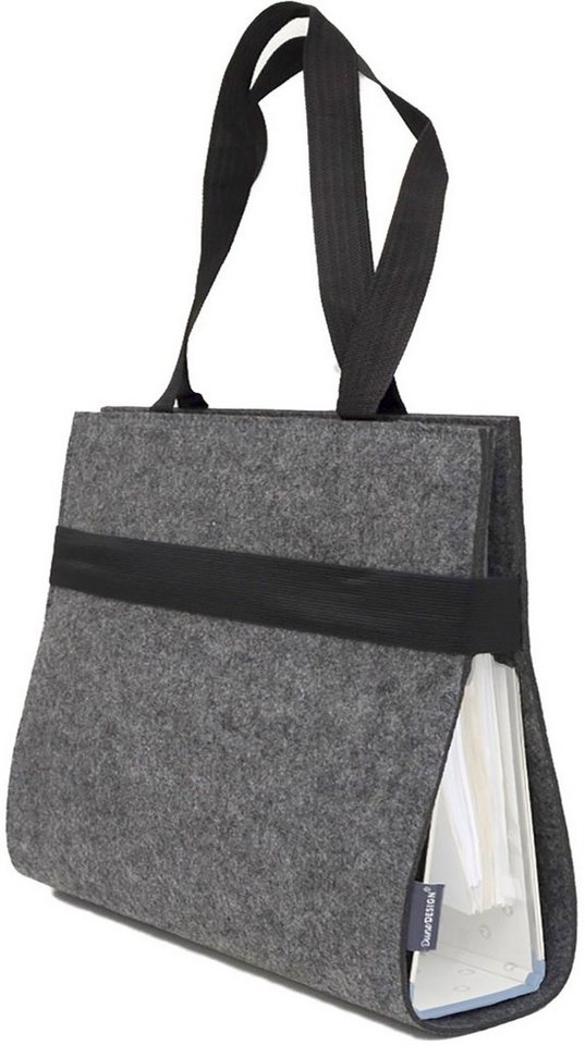 DuneDesign Businesstasche Filz Ordnertasche Ordnerhülle Unitasche Mappe, 31x34x9 cm Mappe Grau Bild 4