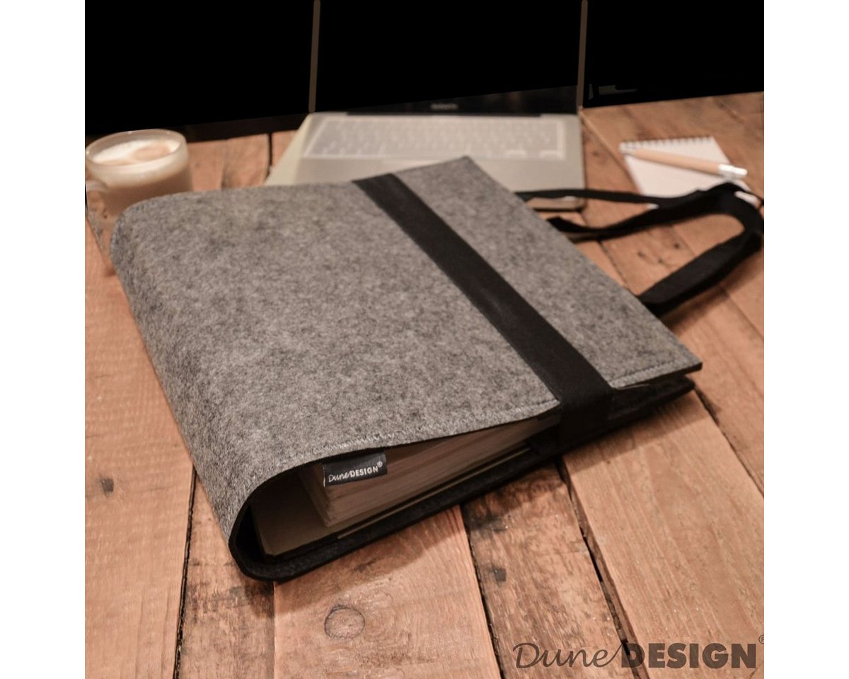 DuneDesign Businesstasche Filz Ordnertasche Ordnerhülle Unitasche Mappe, 31x34x9 cm Mappe Grau Bild 5