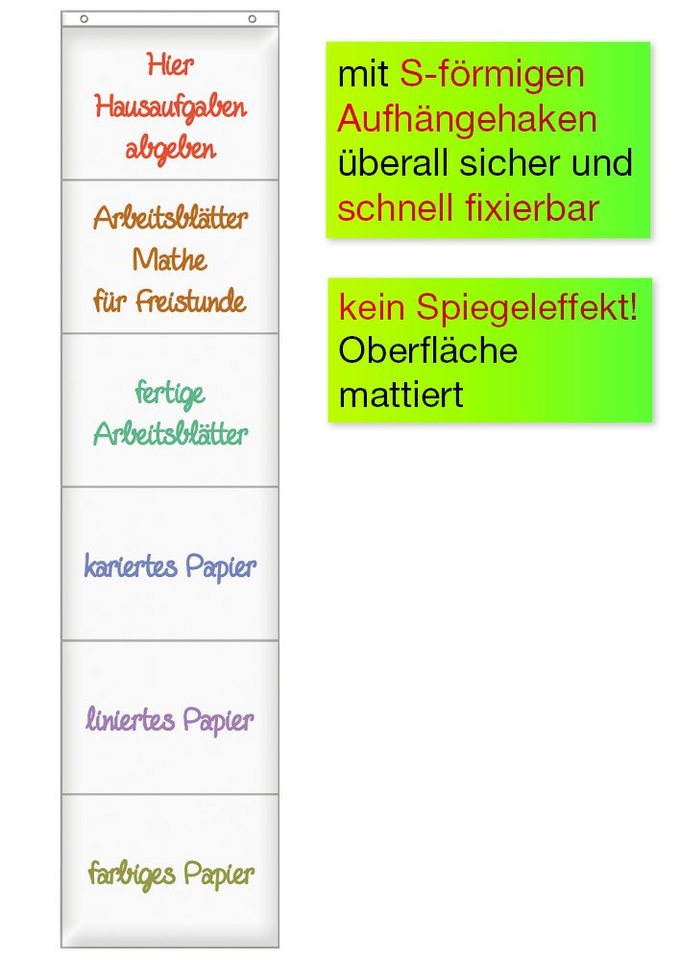 TimeTEX Dokumententasche Hänge-Orga-Taschen A4, 6 Einstecktaschen Querformat, mit Haken (1-tlg) Bild 2