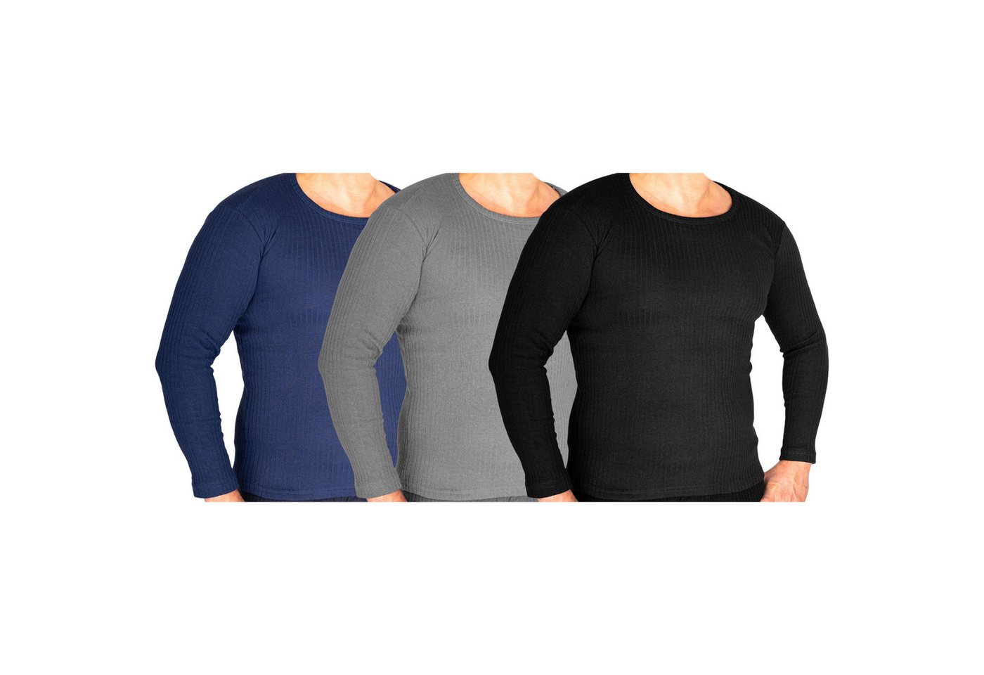 TEXEMP Thermounterhemd Herren Thermounterwäsche Unterwäsche 3 Stück Unterziehhemd Winter (3-St., 3er Pack) Premium Qualität: Atmungsaktiv, Feuchtigkeitsabführend Bild 4
