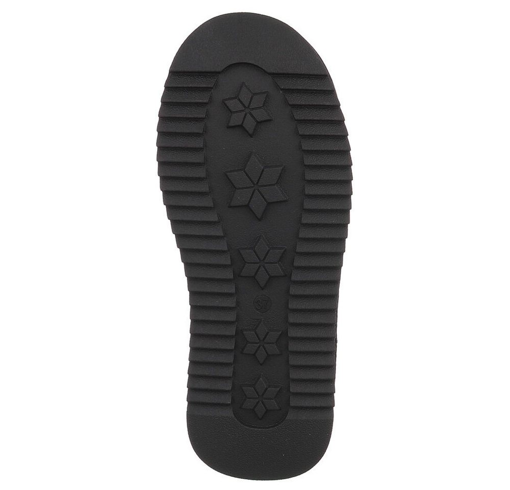 Ital-Design Damen Leder Slip-On Stiefelette mit Profilsohle Snowboots (92214547) Flach Flache Stiefeletten in Schwarz Bild 3