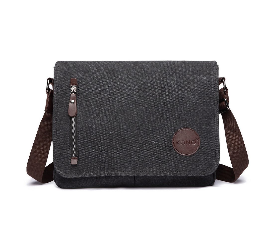 KONO Messenger Bag Leinwand Laptop Messenger Tasche 13,5" für Herren&Damen Bild 4