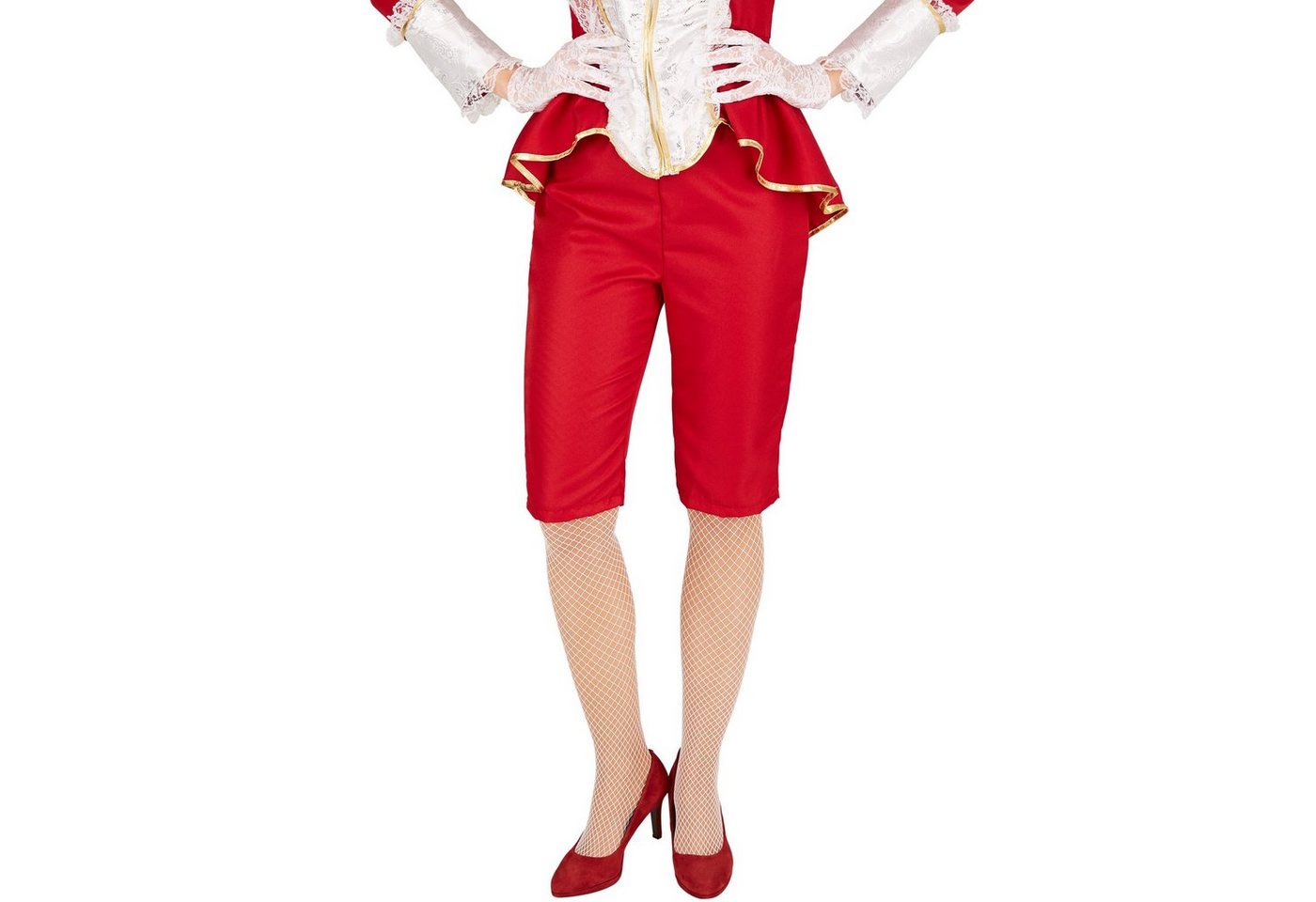 dressforfun Kostüm Edelfrau/Aristokratin, in rot/weiß, Gr. M, Bequeme und zugleich Hose, Traumhaftes Faschingskostüm für Frauen, Oberteil mit Reißverschl.