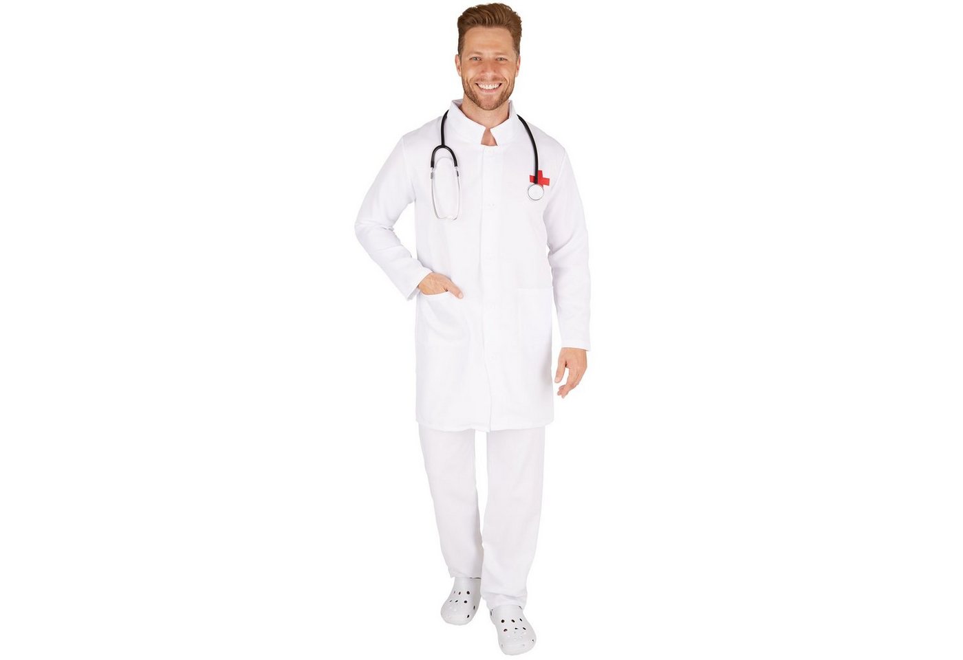 dressforfun Kostüm Arzt, auch Mediziner, in der Farbe weiß, Gr. M, Knielanger Mantel, Qualität zu einem Preis, Strapazierfähige Hose, Coole Verkleidung Bild 4