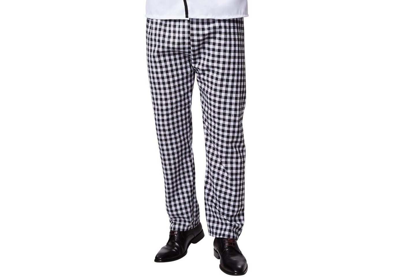 dressforfun Kostüm Koch, auch Chefkoch, Gr. S, Passende karierte Hose, Inkl. Kochhut, in der Farbe schwarz/weiß, Schön gearbeitetes Küchenchef-Jackett Bild 5