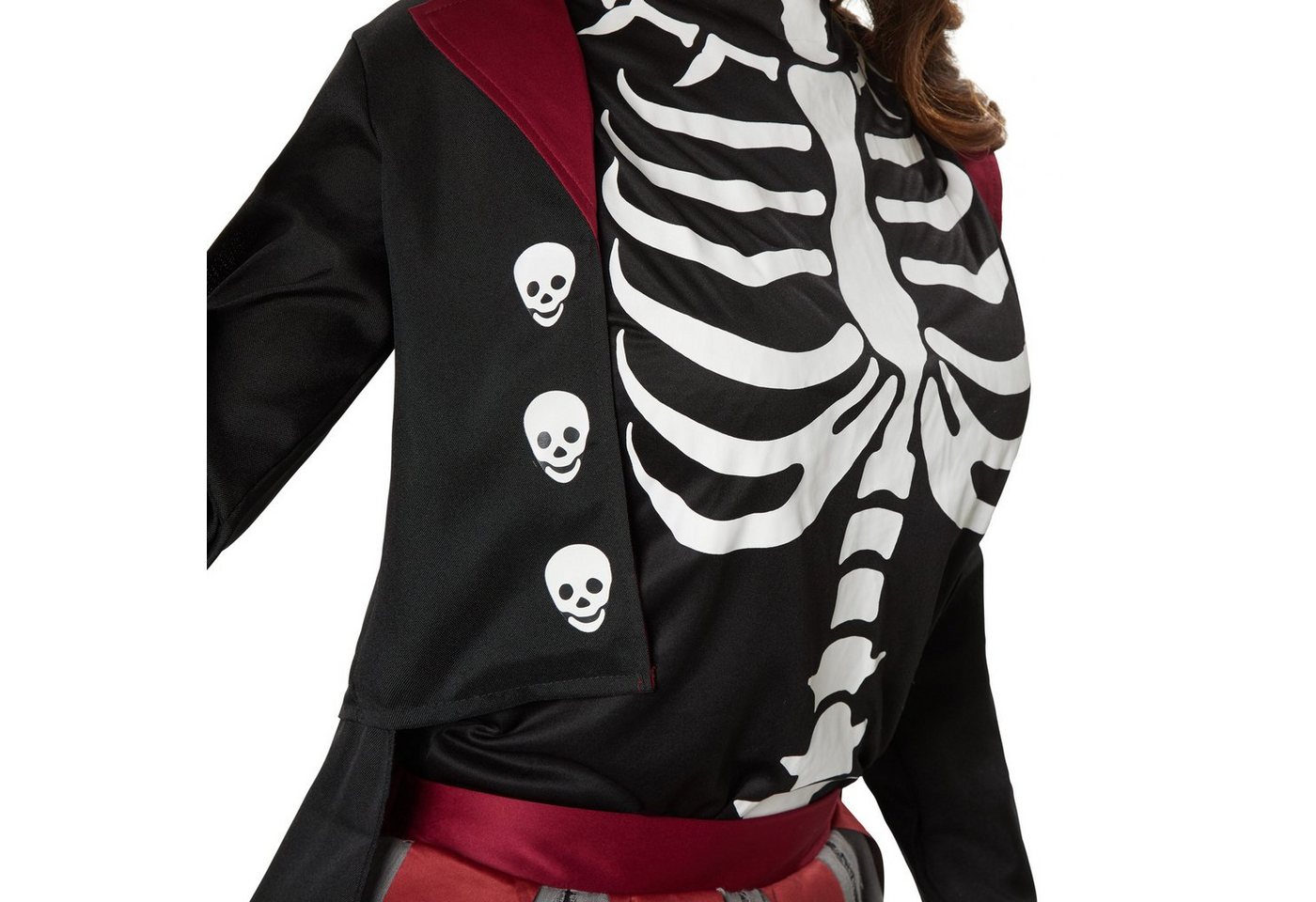 dressforfun Kostüm Untote/Skelettfrau, Hose und mehrlagiger Rock aus Satin und Tüll, in schwarz, Gr. XL, Ärmelloses Shirt zum Schnüren im Nackenbereich Bild 3
