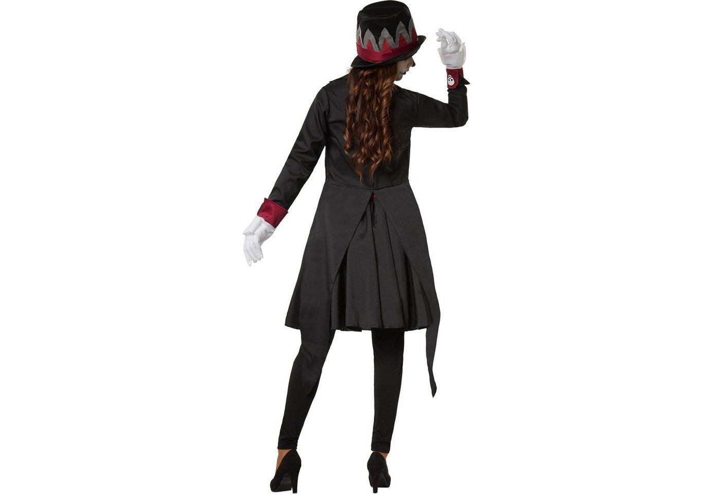 dressforfun Kostüm Untote/Skelettfrau, Hose und mehrlagiger Rock aus Satin und Tüll, in schwarz, Gr. XL, Ärmelloses Shirt zum Schnüren im Nackenbereich Bild 4