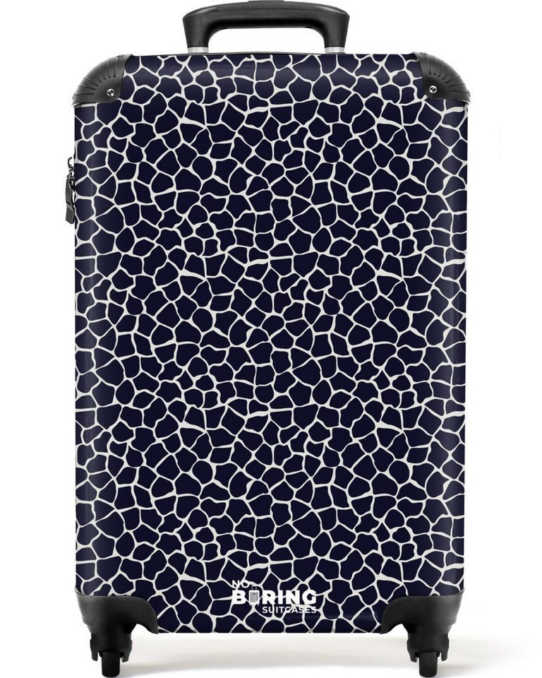 NoBoringSuitcases.com© Hartschalen-Trolley Tiermuster Giraffe blau 55x35x20cm, Handgepäck Koffer & Trolleys, Luggage, Reisekoffer Frauen