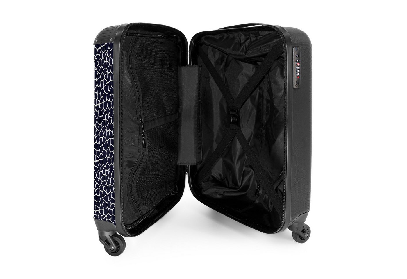 NoBoringSuitcases.com© Hartschalen-Trolley Tiermuster Giraffe blau 55x35x20cm, Handgepäck Koffer & Trolleys, Luggage, Reisekoffer Frauen Bild 3
