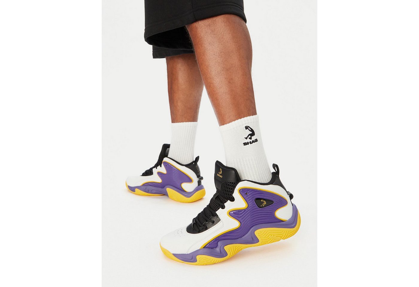 Shaq Shaq Herren Basketballschuhe 5907964139300 Weiß, Lila Basketballschuh Bild 4