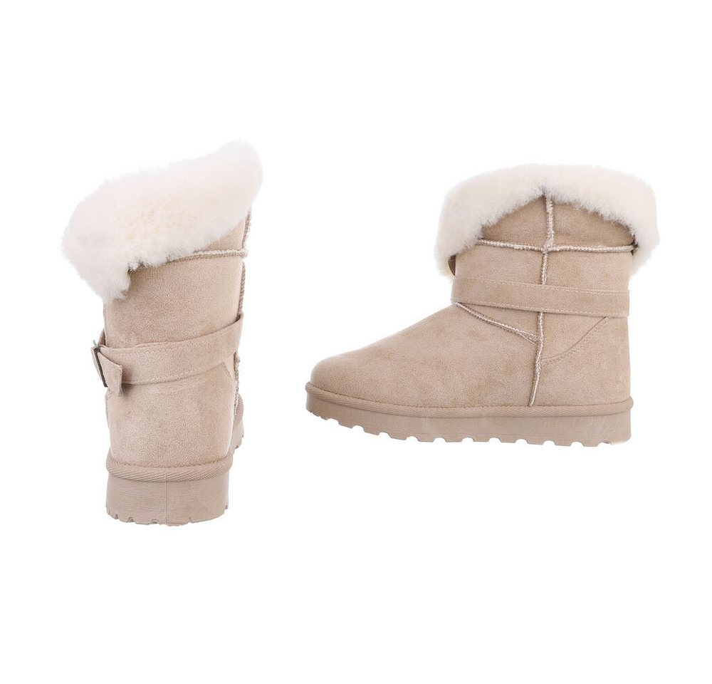 Ital-Design Damen Snowboots Freizeit Snowboots (87452030) Flach Plateaustiefeletten in Beige Bild 2