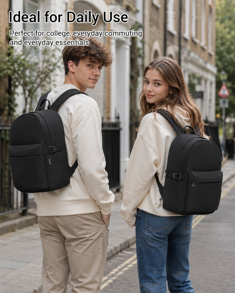 KONO Rucksack Schulrucksack, leichte Tasche für Jungen und Mädchen, 15,4 Zoll Laptop