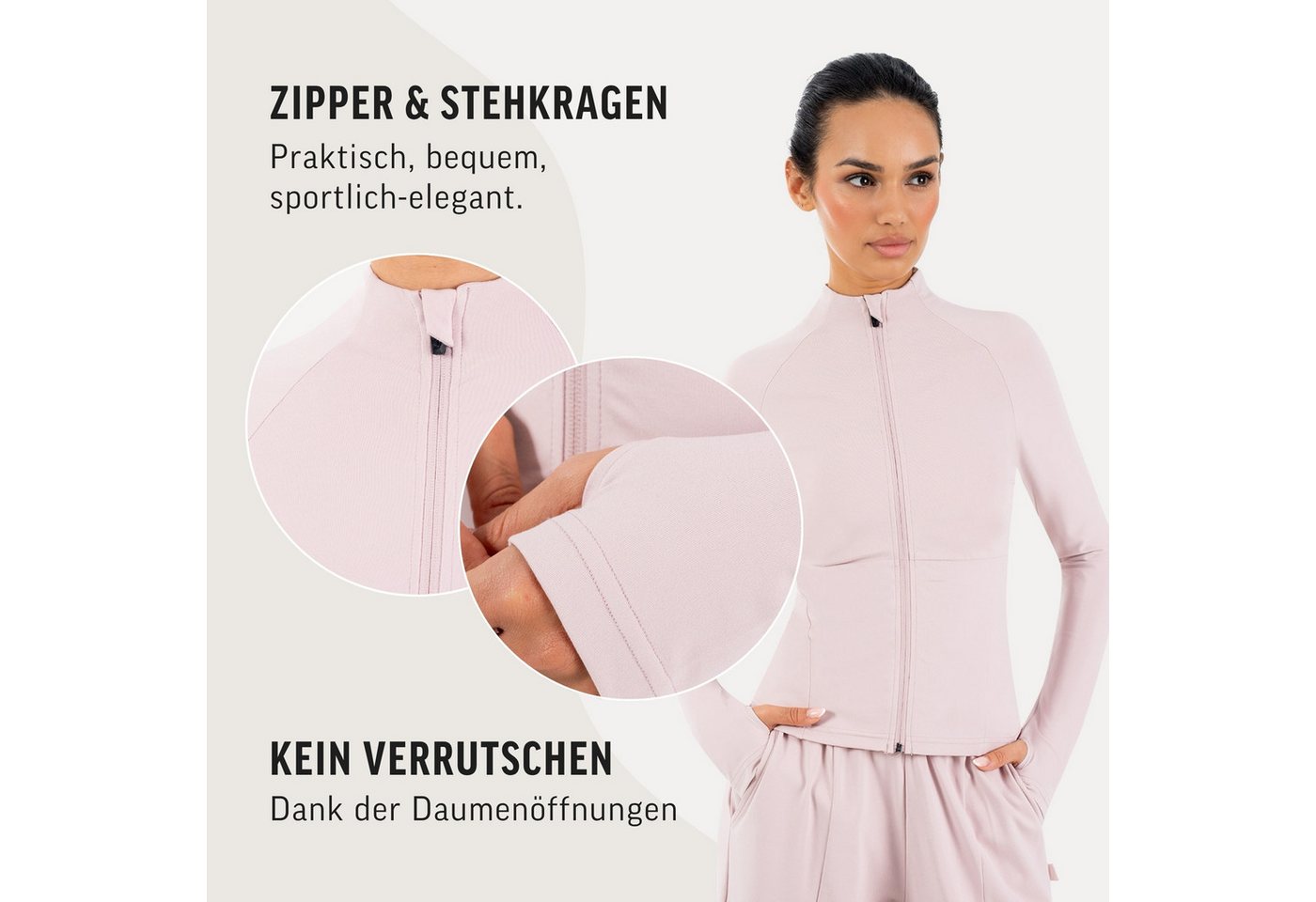 Smilodox Trainingsjacke Nexa, Sportjacke Damen, Slim Fit Jacke für Gym, Freizeit & Yoga Figurbetont, Stehkragen, Elastisches Material, Front-Zipper, Sport Bild 2