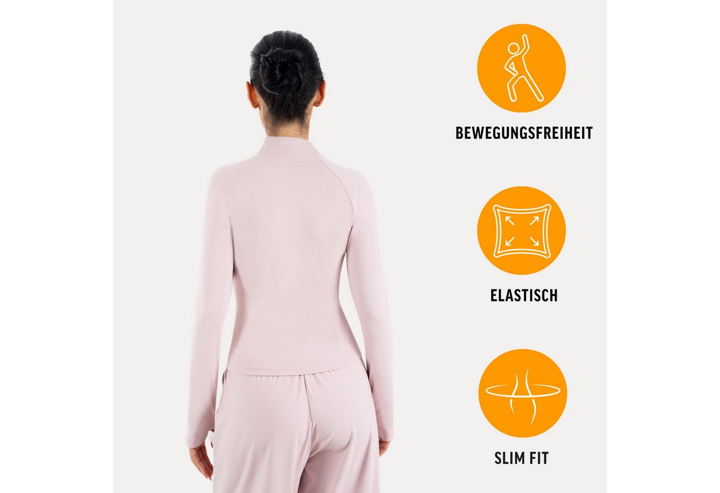 Smilodox Trainingsjacke Nexa, Sportjacke Damen, Slim Fit Jacke für Gym, Freizeit & Yoga Figurbetont, Stehkragen, Elastisches Material, Front-Zipper, Sport Bild 4